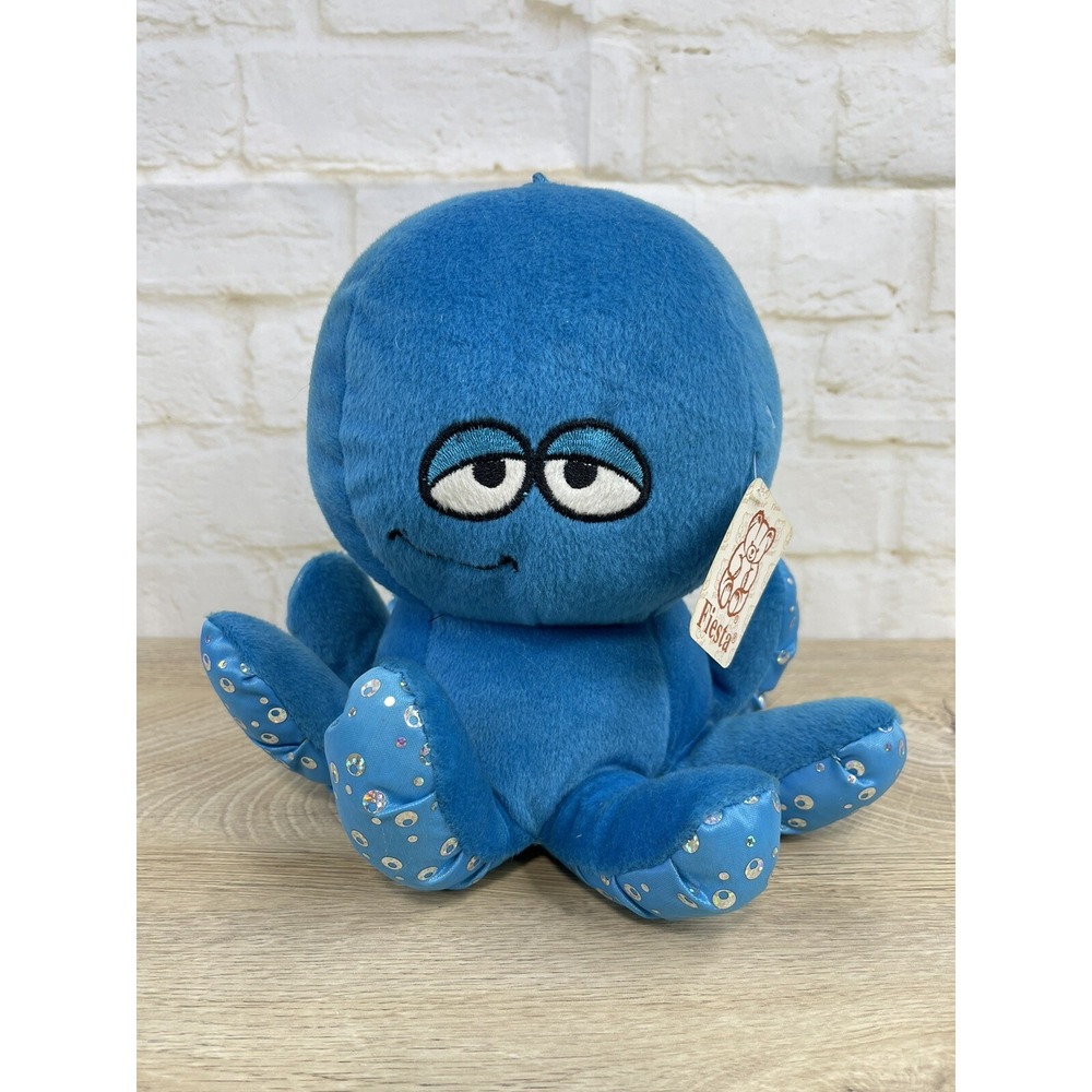 Fiesta Octopus Plush Cheeky Smirk Sparkly Tentacles Ocean Water Sealife Animals